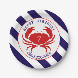 Nautical Crab Birthday Party Papieren Bordje