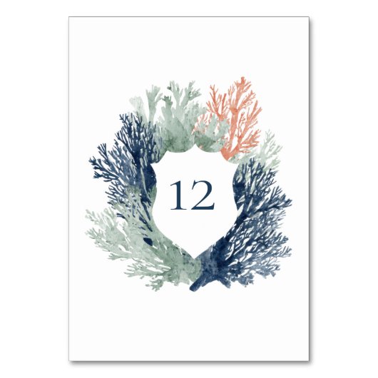 Nautical Crest Ocean Beach Marine Wedding Kaart (Voorkant)