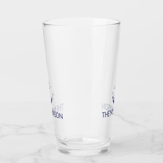 Nautical Custom Boat Name marvy blue anchor Glas (Rechts)