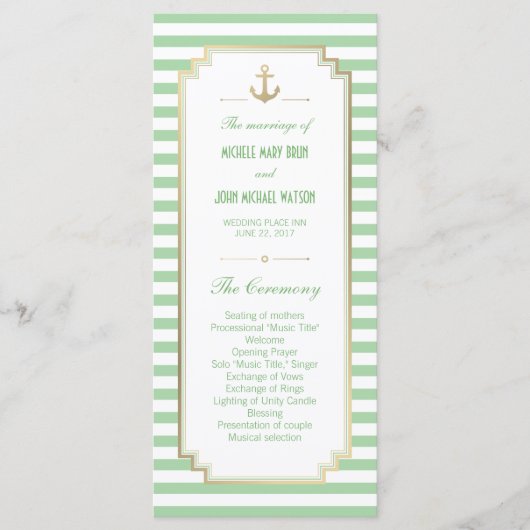 Nautical Custom Mint White Program Rack-Kaarten Programma (Voorkant)