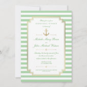 Nautical Custom Mint White Rehearsal Dinner nodigt Kaart (Voorkant)
