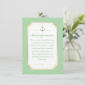 Nautical Custom Mint White Wedding Insert Kaart (Staand voorkant)