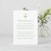 Nautical Custom Mint White Wedding Insert Kaart (Staand voorkant)