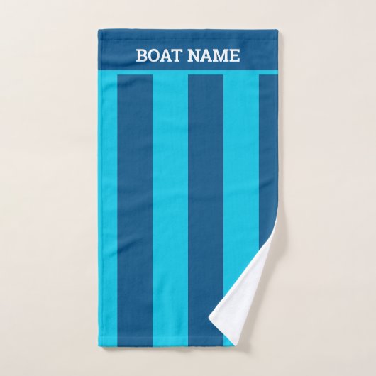 Nautical Customize Boat Name Anchor Navy Blue Bad Handdoek (Handdoek)