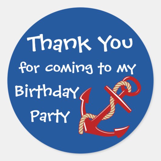 Nautical Dank je Ronde Sticker (Voorkant)