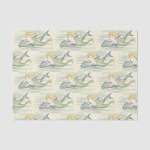 Nautical Decoupage van  Zeemeermin en Dolphin Tissuepapier