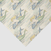 Nautical Decoupage van Zeemeermin en Dolphin Tissuepapier (Detail)