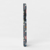 Nautical Design on Blue background iPhone Case (Achterkant/links)