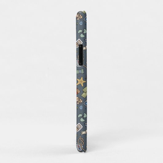 Nautical Design on Blue background iPhone Case (Achterkant/rechts)