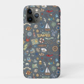Nautical Design on Blue background iPhone Case (Achterkant)