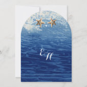 Nautical Destination Beach Starfish Wedding Kaart (Achterkant)
