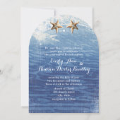 Nautical Destination Beach Starfish Wedding Kaart (Voorkant)