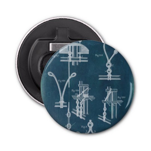 Nautical Detail blauwdruk IV Button Flesopener (Voorkant)