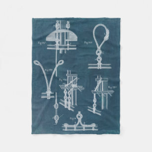 Nautical Detail Blueprint IV Fleece Deken