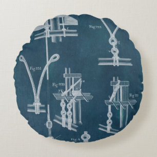 Nautical Detail Blueprint IV Rond Kussen