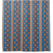 Nautical Diamond Pools & Stripes Pattern Douchegordijn (Voorkant)