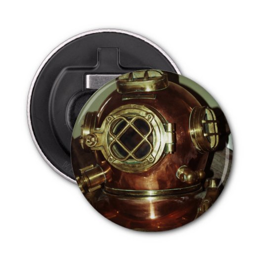 Nautical Diving Helm Button Flesopener (Voorkant)