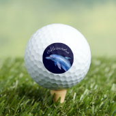 Nautical Dolphin Waterverf Navy Blue Coastal Bot Golfballen (Insitu Shirt)