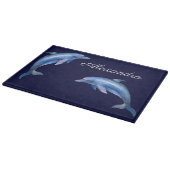 Nautical Dolphin Waterverf Navy Blue Coastal Snijplank (Hoek)