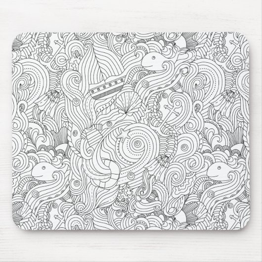 Nautical Doodle Muismat (Voorkant)