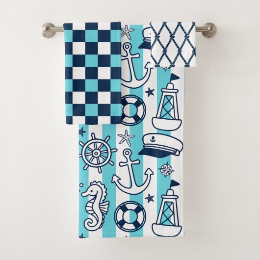 Nautical Doodles – Rayure côtière turquoise et mar (En situation)