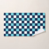 Nautical Doodles – Rayure côtière turquoise et mar (Serviette à main)
