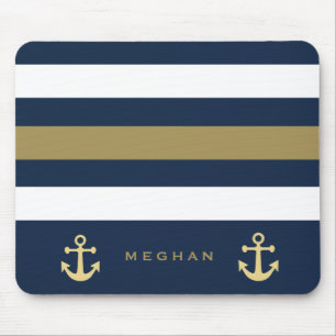 Nautical double anchor Monogram Mousepad Muismat