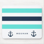 Nautical double anchor Monogram Mousepad Muismat (Voorkant)