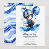 Nautical Dreams onthuld: Boy Baby shower Kaart (Voorkant / Achterkant)