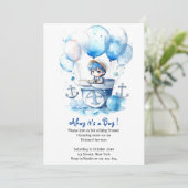 Nautical Dreams onthuld jongen Baby shower Kaart (Staand voorkant)