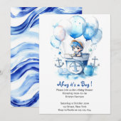 Nautical Dreams onthuld jongen Baby shower Kaart (Voorkant / Achterkant)