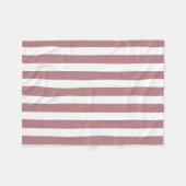 Nautical Dusty Pink & White Striped Fleece Deken (Voorkant (Horizontaal))