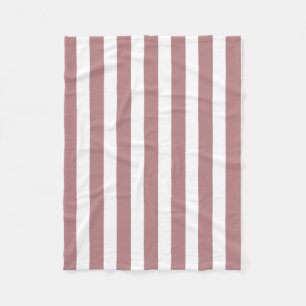 Nautical Dusty Pink & White Striped Fleece Deken