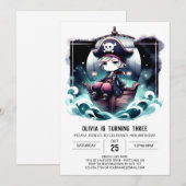 Nautical Enchanted Pirate Birthday Kaart (Voorkant / Achterkant)