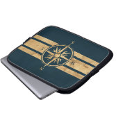 Nautical Explorer Compass Laptop Sleeve (Voorkant onderkant)