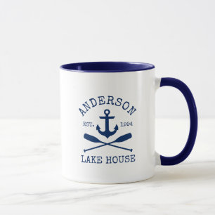 Nautical Family Lake House Blauw Anker Roeiers Bla Mok