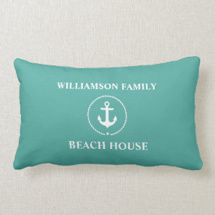 Nautical Family Name Beach House Kussen