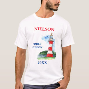 Nautical Family reünie t-shirt met vuurtoren