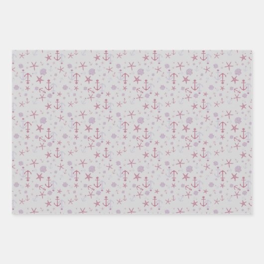 Nautical Fantasy - Grey Inpakpapier Vel (Voorkant 3)