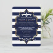 Nautical, FAUX Burlap Stripes Wedding 2 Kaart (Staand voorkant)