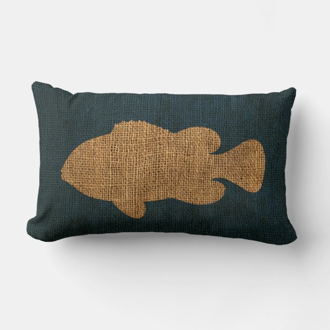 Nautical Fish Deep Zee Blue Kussen (Voorkant)