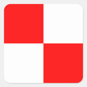 Nautical Flag Signal Letter U (Uniform) Vierkante Sticker