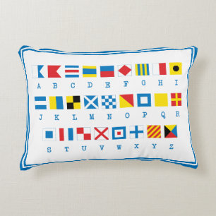 Nautical Flags Maritime Signals Accent Pillow Accent Kussen