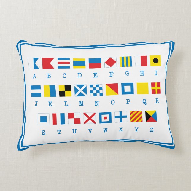 Nautical Flags Maritime Signals Accent Pillow Accent Kussen (Voorkant)