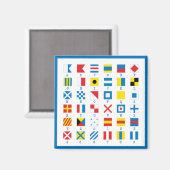 Nautical Flags Maritime Signals Alphabet Magnet Magneet (Voorkant / Achterkant)