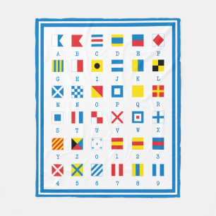 Nautical Flags Maritime Signals Fleece Blanket Deken
