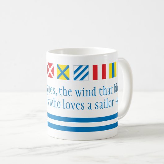 Nautical Flags Maritime Signals Nautical Toast Mok (Voorkant rechts)
