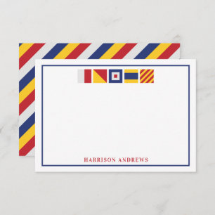 Nautical Flags Personalized Note Cards Bedankkaart