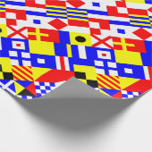Nautical Flagtern Pattern Cadeaupapier (Hoek)