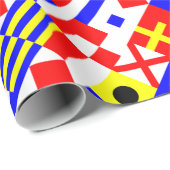 Nautical Flagtern Pattern Cadeaupapier (Rol Hoek)